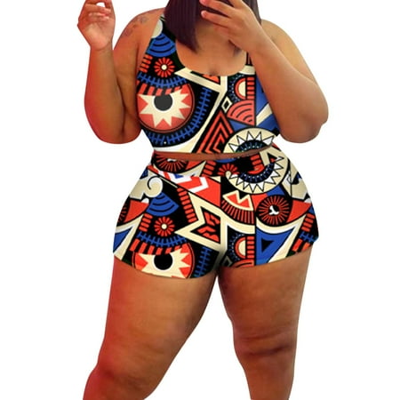 

Sports Bras Beach Bikini Women Plus Size Print Strap Vest Short Pant Bikini Swimwear Bathing Two-Piece Swimsuit Women s Thong Bikini Black Bikini Bottom