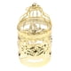 thumbnail image 3 of Portavelas decorativo de metal con diseño floral calado para velas pequeñas. E-Gold, 3 of 9