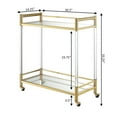 thumbnail image 6 of Convenience Concepts Royal Crest 2 Tier Acrylic Glass Bar Cart, Gold/Glass, 6 of 6