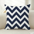 thumbnail image 4 of Pack of 4, Navy Blue Morden Geometric Patterns Waterproof Pillow Covers Indoor Outdoor Throw Pillowcases Decorative Garden Cushion Case for Home Garden Patio Couch Balcony 18 x 18 inch Z003, 4 of 13