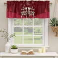 thumbnail image 2 of Christmas Elk Curtain Valances for Windows, Kitchen Valance Window Treatments Panel 2 Pack, Xmas Deer Abstract Art Winter Holiday Rod Pocket Short Curtains for Bathroom Bedroom 54 x 18 Inch, 2 of 8