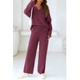 thumbnail image 5 of PRETTYGARDEN Women's 2 Piece Pullover Sweater Set Oversized V Neck Top Wide Leg Pants Fall Winter Fuzzy Lounge Outfit, 5 of 9