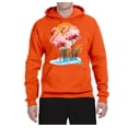 thumbnail image 2 of Wild Bobby, Flamingo Love Print, Animal Lover, Unisex Graphic Hoodie Sweatshirt, Orange, Medium, 2 of 4