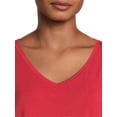thumbnail image 4 of Time and Tru Women's Short Sleeve V-Neck Tunic T-Shirt, 4 of 5