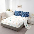 thumbnail image 5 of Manfei Chic Snowflakes Bedding Comforter Set 7-Piece, Merry Xmas Christmas Queen Bedding Sets, Blue White Queen Sheet Sets, Breathable Home Decor, 5 of 8