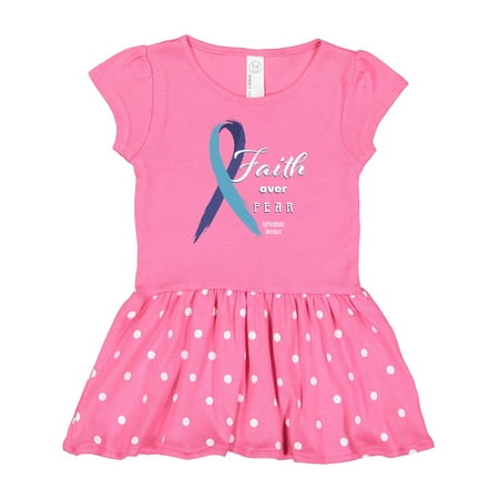 

Inktastic Faith over Fear Hydrocephalus Awareness with Blue Ribbon Gift Baby Girl Dress