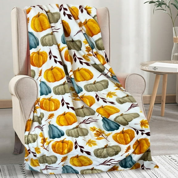 Tuscom Thanksgiving & Halloween Printed Throw Blanket, Soft Flannel Fall Blankets for Couch, Bed, Camping, Seasonal Holiday Gift Idea for Men and Women