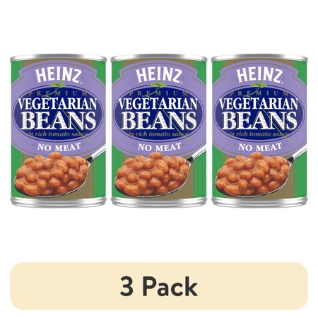 (3 pack) Heinz Premium Vegetarian Beans in Rich Tomato Sauce with No Meat, 16 oz Can