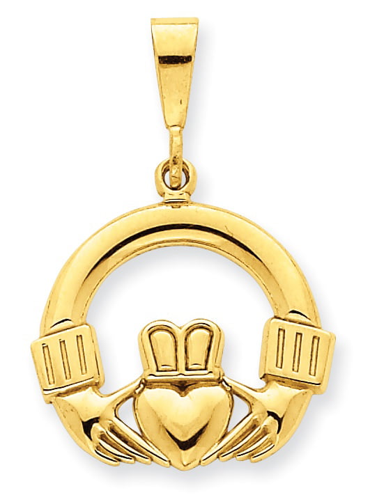 14K Yellow Gold Claddagh Charm Pendant from Roy Rose Jewelry