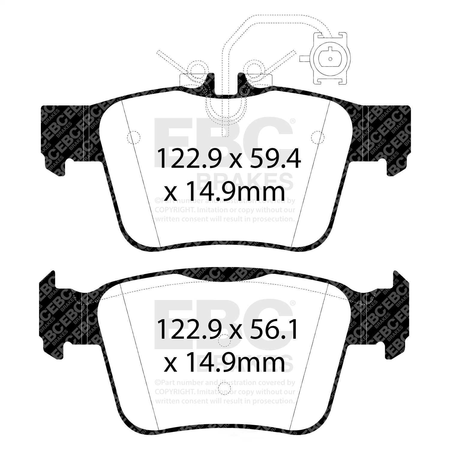 EBC Brakes Ultimax OE Replacement Brake Pad Set Fits select: 2018-2022 ALFA ROMEO STELVIO, 2017-2022 ALFA ROMEO GIULIA