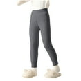 thumbnail image 2 of dazeni Girls Fleece Lined Leggings Thermal Full Length Pants Winter Warm Stretchy Athletic Leggings Base Layer Underwear for Cold Weather/Skiing Gray 5 Years, 2 of 6