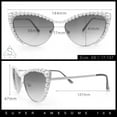 thumbnail image 3 of Womens Luxe Pearl Jewel Trim Classic Cat Eye Metal Rim Sunglasses Gold - Clear, 3 of 8