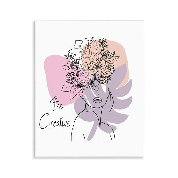 Stupell Industries Be Creative Portrait Typography Painting Unframed Art Print Wall Art, 11 x 14