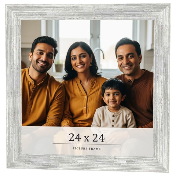 24x24 Frame White Real Wood Picture Frame Width 1.5 inches | Interior Frame Depth 0.5 inches | Barn