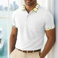 thumbnail image 2 of Men's Polo Shirts Short Sleeve Casual Polo T Shirt Color Block Slim Fit Breathable Golf Shirts with Pocket Big and Tall Sizes S-5XL White, 2 of 5