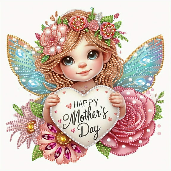 5D DIY diamond art painting kit, love genie special shape diamond canvas, namely can decompression relaxation and can be used for home wall decoration