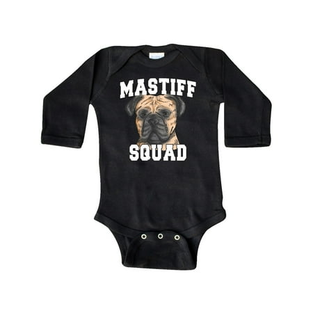 

Inktastic Dog Mastiff Squad Gift Baby Boy or Baby Girl Long Sleeve Bodysuit