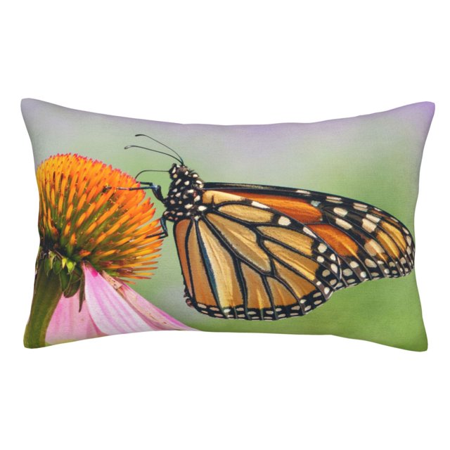 Balery A monarch butterfly Funda de Cojín Estampada, Regalos para Mujeres, Regalos de Amor para Ella, Regalos para Novia o Esposa, Funda de Almohada-16"x24"