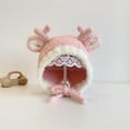 thumbnail image 2 of oqasdz Baby Hat Fall and Winter Cute Deer Horn Ear Protection Knitted Hat Boys and Girls Lace Up Plush Wool Hat Chunky Comfortable Winter Hat, 2 of 3