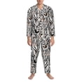 thumbnail image 3 of Sikiie Leopard And Zebra Mens Pajama Set, Soft Warm Long Sleeve Sleepwear, Cozy Button-Down Pjs for Men-, 3 of 7