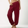 thumbnail image 2 of Futezty Womens Baggy Wide Leg Pants Cotton Elastic Waisted Loose Palazzo Harem Pants with Pockets, 2 of 4