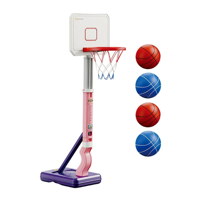 Aro de baloncesto para niños, juguetes deportivos para interiores y exteriores, regalos de cumpleaños para niños y niñas Rosa