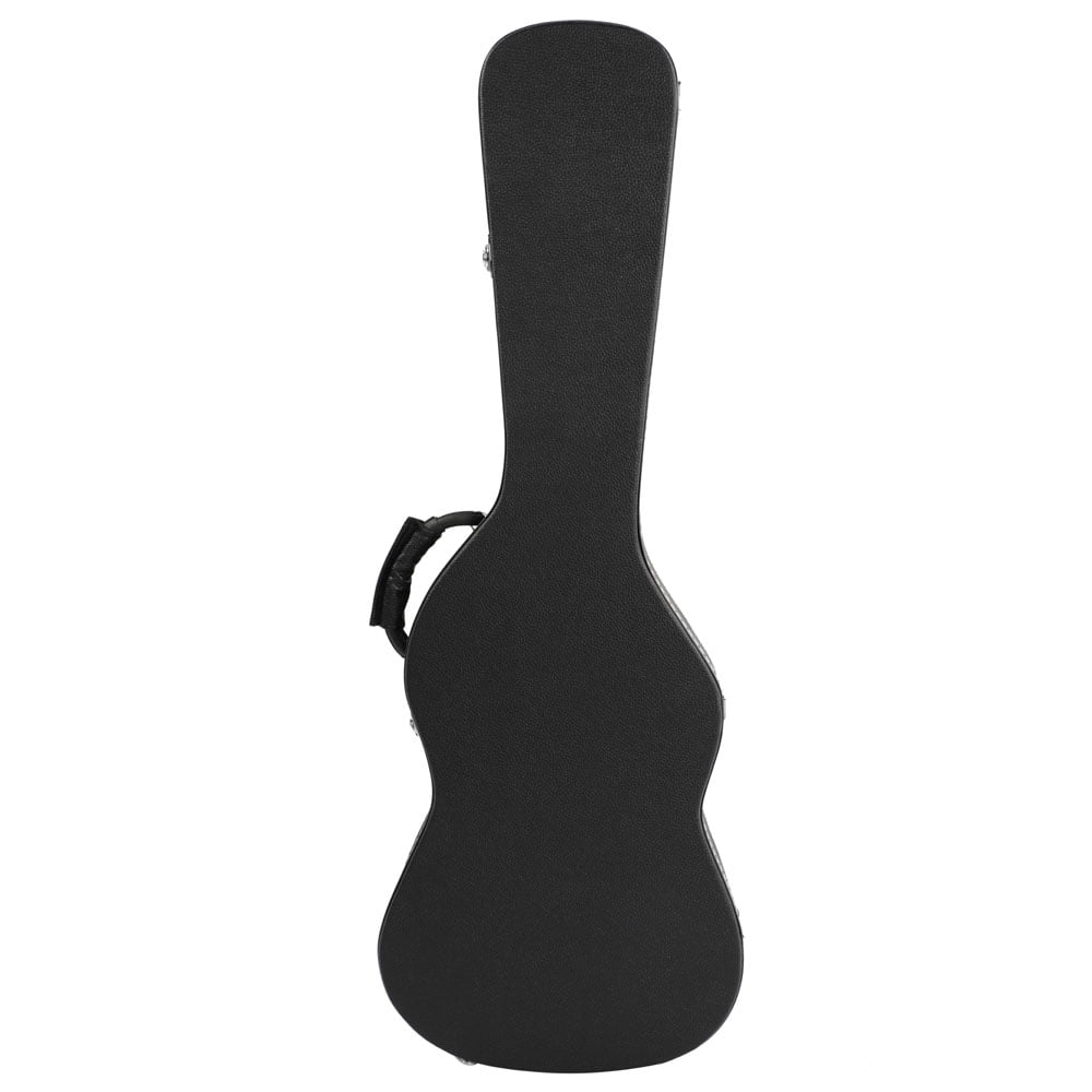 Kepooman Hard Acoustic Electric Guitar Case Anti-shock Waterproof Stable Curved Classic Microgroove Flat Surface Guitar Bag, Black