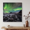 thumbnail image 2 of HFDF Canvas Print Wall Art Green Aurora Borealis Northern Lights Astronomy & Space Sky Digital Art Modern Art Global Scenic Colorful Multicolor for Living Room, Bedroom, Office 20x16inch Framed, 2 of 5