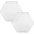 thumbnail image 1 of 2pcs Plastic Candy Jars Cookie Containers Clear Hexagon Candy Snacks Bottles, 1 of 8