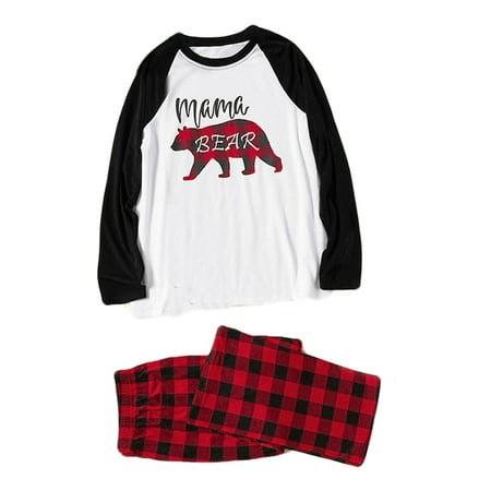 

EYIIYE Family Matching Christmas Pajamas Set Women Kids Santa Sleepwear