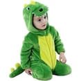 thumbnail image 3 of QIAONIUNIU Disfraz de dinosaurio verde para bebé de Halloween, mono infantil, mameluco de cosplay de 24 a 30 meses, 3 of 4