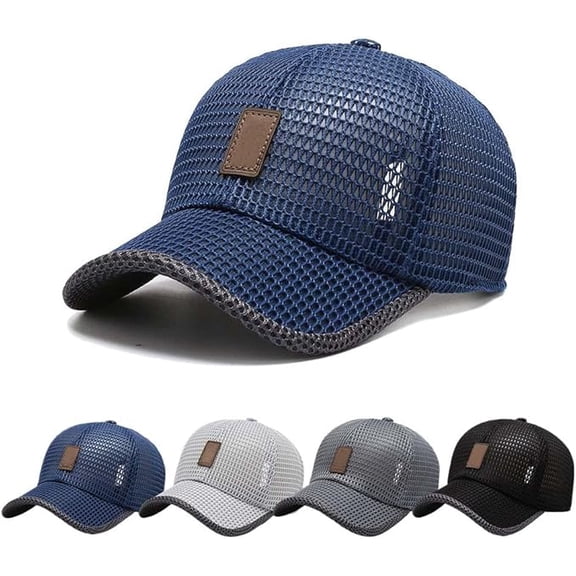 Summer Mesh Baseball Cap for Men Women Trucker Mesh Hat Baseball Hats Outdoor Sports Running hat (Blue)