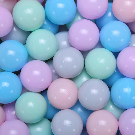 PlayMaty Colorful Ball Pit Balls 2.2inches 100pcs Phthalate Free BPA Free Plastic Balls Crush Proof Stress Balls for Kids Playhouse Ball Pool Pit Accessories