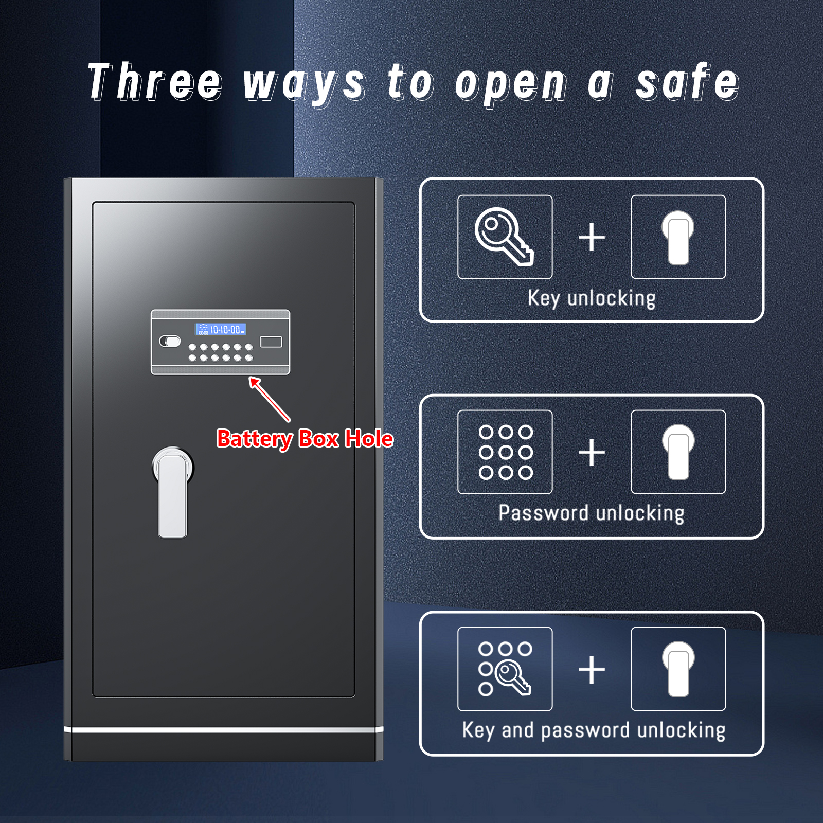 [2025 New] FABAO 8.1 Cu Ft Extra Large Home Safe,with Fireproof Waterproof Bag, Heavy Duty Digital Security Safe, Built-In Drawer and Removable Shelf for Storing Cash and Valuables (Keypad Lock)