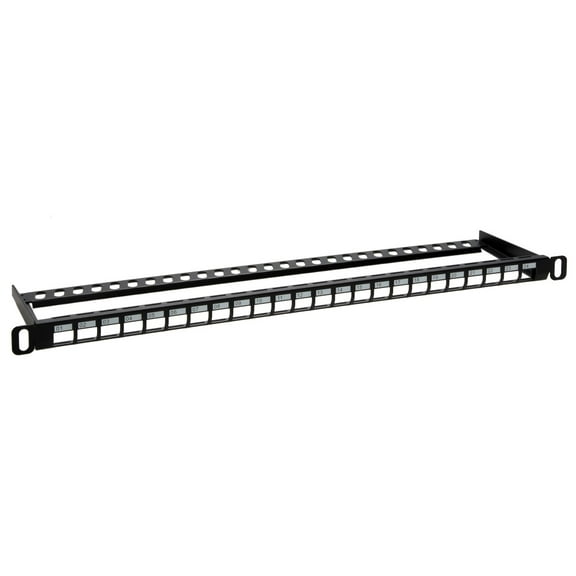 Monoprice 24-port Blank Keystone UTP Patch Network Panel, UL Listed, Half-U, with Wire Support Bar (TAA)