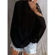 thumbnail image 3 of Blusas de encaje de crochet con cuello en V para mujer, camisas casuales holgadas con mangas abullonadas para otoño, blusas de gasa holgadas, 3 of 4