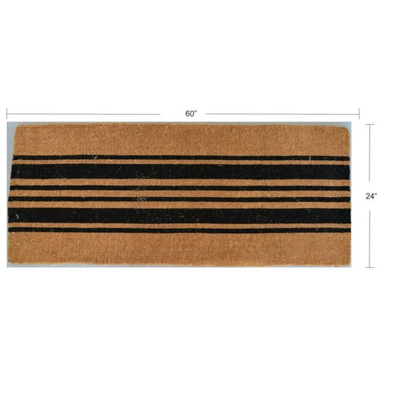 Imports Decor 670TCM-XL Black & Natural Stripes Hand Woven Printed Door Mats