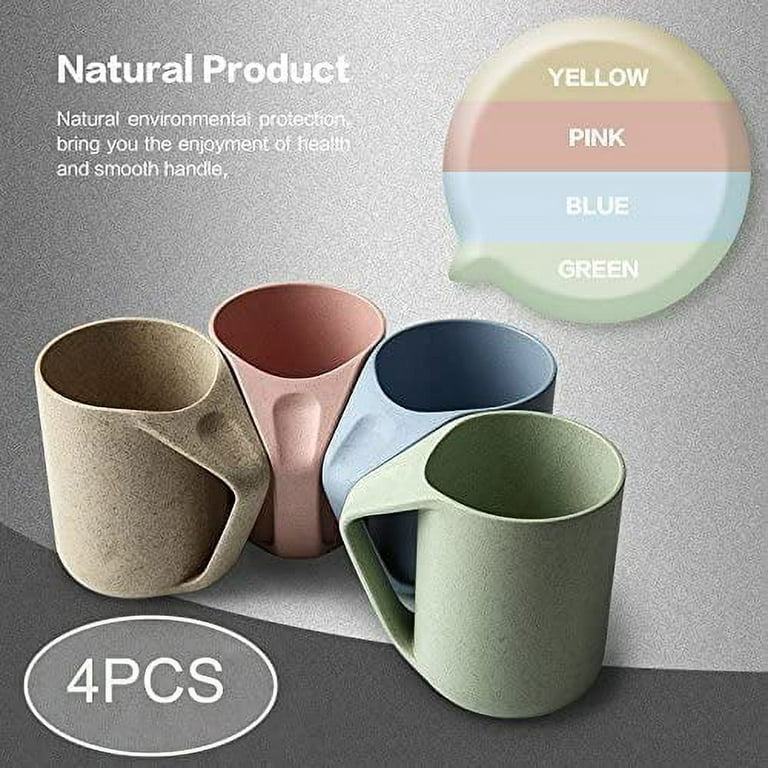 Eco-friendly Unbreakable Reusable Drinking Cup 12 OZ 15 Pack Wheat Straw  Stackable, Biodegradable Healthy Tumbler Set, Dishwasher Safe