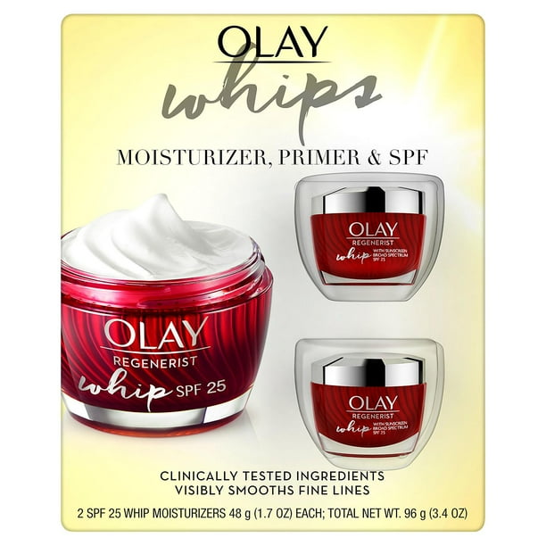 Olay Regenerist Whip Face Moisturizer, Primer and SPF 25 (1.7oz. ea., 2