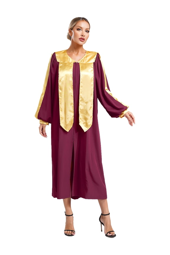 Women Men Clergy Cassock Robe Adults Choir Robe Priest Pastor Preachers School Graduation Blue XL
