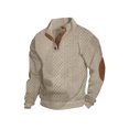 thumbnail image 1 of SUNSIOM Men's Fall Henley Sweater Patchwork Button Down Long Sleeve Knitwear Loose Fitting Pullover, 1 of 6