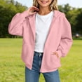 thumbnail image 2 of Piuwrlz Girls Plain Zipper Sweatshirts for Kids Fall Hood Jackets Pocket Outwear Hoodies Pink Size 11-12 Years, 2 of 7