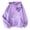 A, variant on Women's Midweight Fleece Full-Zip Solid Color Heart Print Long Sleeve Sweatshirt With Front Kangaroo Pocket, Loose Relaxed Fit Hooded Top