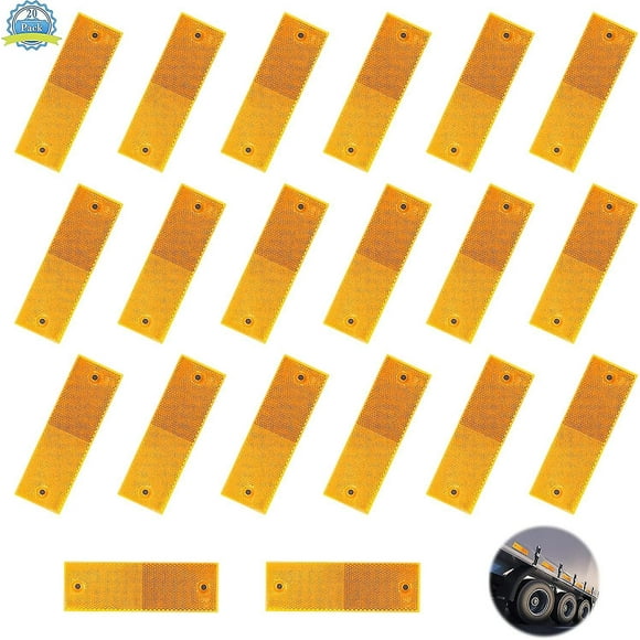 Rectangular Reflectors Car Reflector Rear Reflector Truck Reflector Stick-on Reflectors Self Adhesive Reflector For Trucks Bikes Buses(orange)(20pcs )