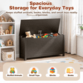 thumbnail image 4 of PAPROOS Kids Toy Box for Boys Girls, Wooden Toy Chest with Storage Bench and Safety-Hinged Lid, Modern Toy Storage Organizer for Playroom, Living Room, Toddler Room, Coffee, 4 of 11