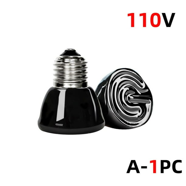110/220V Ceramic Mini Heat Emitter Light Bulb Far Infrared Heating Lamp Pet Reptile Poultry Tool 25W 50W 75W 100W 150W 200W75W He Qiyong unisex