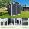 thumbnail image 7 of Storage Sheds | Casita de Almacenamiento 6ft x 4ft Lockable with Floor for Backyard Lawn Patio Slate Gray | Plastic | Sloped Roof, 7 of 7