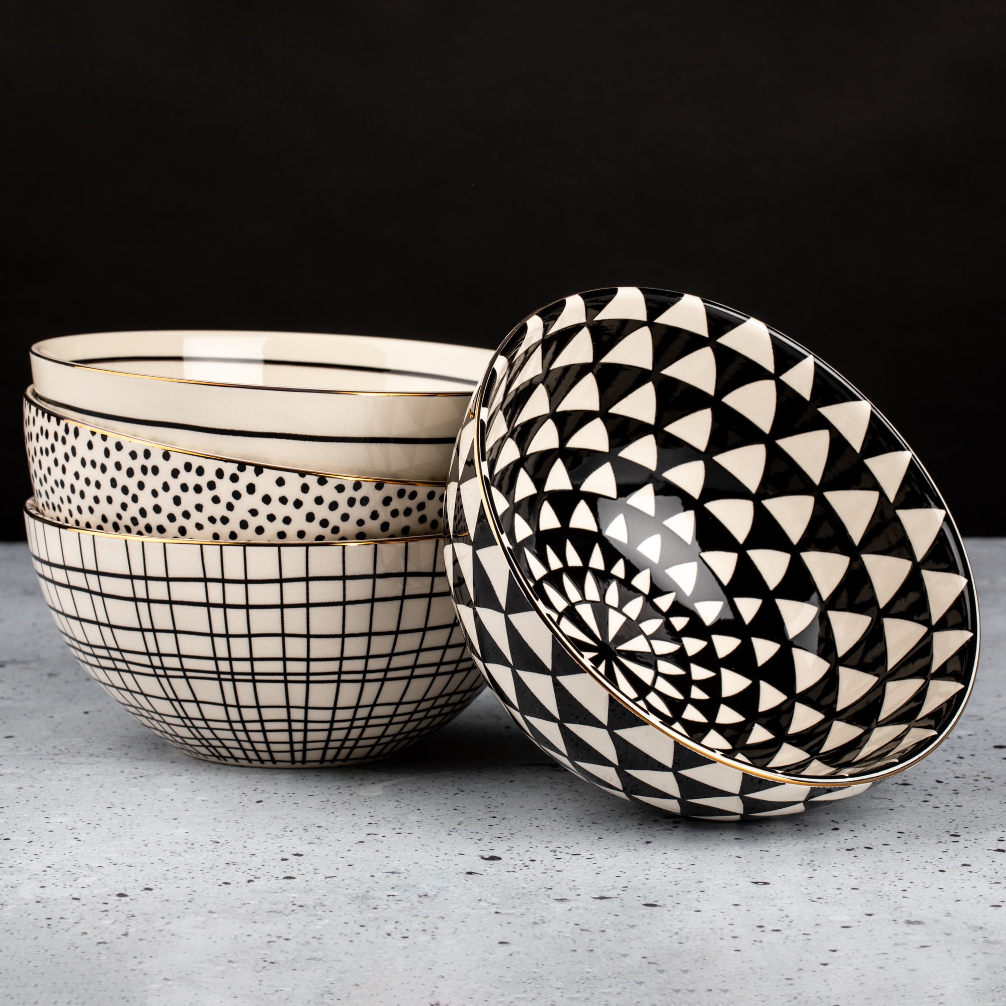 Thyme & Table Assorted 4-Piece Ceramic Round Bowls