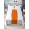 thumbnail image 2 of King Size Flat Sheet Only, Orange Solid Color Texture Soft Brushed Microfiber Bed Sheets, Simple Orange Stripes Hotel Quality Breathable Bedding Top Sheet, Easy Care, 105"x98", 2 of 9