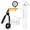 Black + Protected Gauge, variant on LeLuv® Ultima Penis Pump, Brass Handle w/ Black Rubber Grips, Clear Hose | TPR Seal, 4 Constriction Rings | 12" x 1.75" Cylinder
